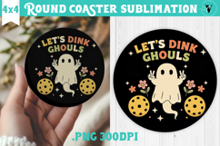 Round Coaster | Pickleball | Halloween Product Image 1