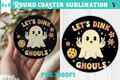 Round Coaster | Pickleball | Halloween Product Image 1