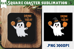 Square Coasters | Pickleball | Halloween Product Image 1