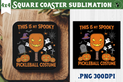 Square Coasters | Pickleball | Halloween Product Image 1