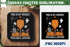 Square Coasters | Pickleball | Halloween Product Image 1