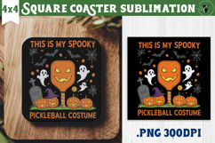 Square Coasters | Pickleball | Halloween Product Image 1