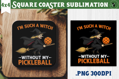 Square Coasters | Pickleball | Halloween Product Image 1
