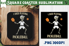 Square Coasters | Pickleball | Halloween Product Image 1