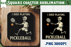 Square Coasters | Pickleball | Halloween Product Image 1