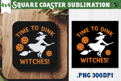 Square Coasters | Pickleball | Halloween Product Image 1