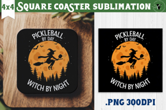 Square Coasters | Pickleball | Halloween Product Image 1