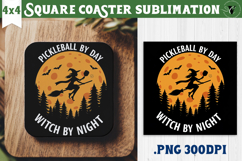 Square Coasters | Pickleball | Halloween Product Image 1