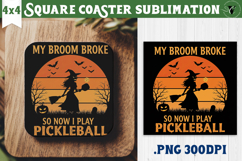 Square Coasters | Pickleball | Halloween Product Image 1