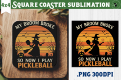 Square Coasters | Pickleball | Halloween Product Image 1