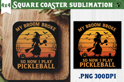 Square Coasters | Pickleball | Halloween Product Image 1