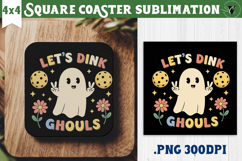 Square Coasters | Pickleball | Halloween Product Image 1