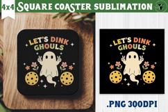 Square Coasters | Pickleball | Halloween Product Image 1
