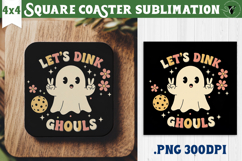 Square Coasters | Pickleball | Halloween Product Image 1