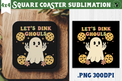 Square Coasters | Pickleball | Halloween Product Image 1