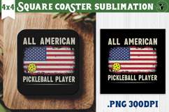 Square Coasters | Pickleball | Sport Product Image 1
