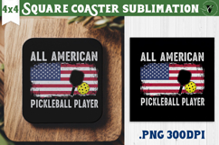 Square Coasters | Pickleball | Sport Product Image 1