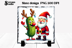 Christmas pickle slate sublimation | Christmas cucumber PNG Product Image 1