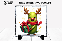 Christmas pickle slate sublimation | Christmas cucumber PNG Product Image 1