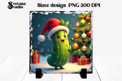 Christmas pickle slate sublimation | Christmas cucumber PNG Product Image 1