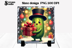 Christmas pickle slate sublimation | Christmas cucumber PNG Product Image 1