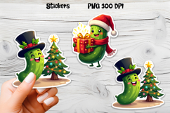 Christmas pickle stickers | Printable Christmas sticker Product Image 1