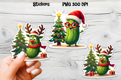 Christmas pickle stickers | Printable Christmas sticker Product Image 1
