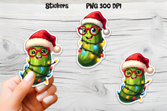 Christmas pickle stickers | Printable Christmas sticker Product Image 1