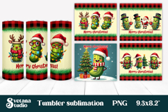 Christmas tumbler PNG | Christmas pickle tumbler sublimation Product Image 1