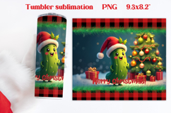 Christmas tumbler PNG | Christmas pickle tumbler sublimation Product Image 1