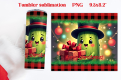 Christmas tumbler PNG | Christmas pickle tumbler sublimation Product Image 1