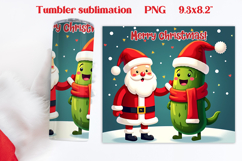 Christmas tumbler PNG | Christmas pickle tumbler sublimation Product Image 1