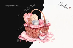 Watercolor Valentine Picnic PNG | Valentine's Day Clipart Product Image 2