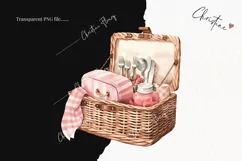 Watercolor Valentine Picnic PNG | Valentine's Day Clipart Product Image 2