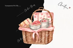 Watercolor Valentine Picnic PNG | Valentine's Day Clipart Product Image 2