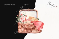 Watercolor Valentine Picnic PNG | Valentine's Day Clipart Product Image 2