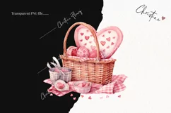 Watercolor Valentine Picnic PNG | Valentine's Day Clipart Product Image 2
