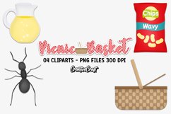 Picnic Basket Clip Art, picnic graphic, picnic illustrations Product Image 1