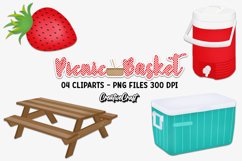Picnic Basket Clip Art, picnic graphic, picnic illustrations Product Image 1