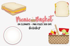 Picnic Basket Clip Art, picnic graphic, picnic illustrations Product Image 1