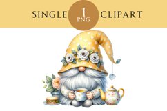 Afternoon Tea Gnome Clipart PNG Single Image Product Image 1