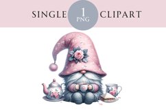 Afternoon Tea Gnome Clipart PNG Single Image Product Image 1
