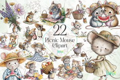 Picnic Mouse Sublimation Clipart Product Image 1