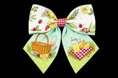 picnic party bow, coquette bow clipart, basket theme bow, party design art, digital bow design, outdoor picnic bow, fresh bow art, picnic design clipart, coquette bow art, party sublimation design,