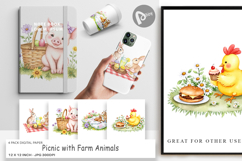 Digital Paper Picnic with Farm Animal Product Image 1