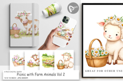 Digital Paper Picnic with Farm Animal Product Image 1