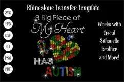 Autism Awareness - Piece of my Heart Rhinestone SVG Template Product Image 1