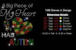 Autism Awareness - Piece of my Heart Rhinestone SVG Template Product Image 2