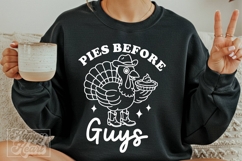 Pies Before Guys SVG PNG - Funny Thanksgiving Cowboy Turkey Product Image 1