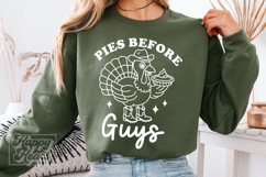 Pies Before Guys SVG PNG - Funny Thanksgiving Cowboy Turkey Product Image 2